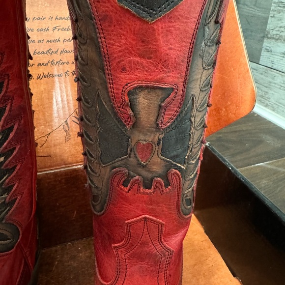 NIB Freebird “Willie” red leather boots size 8 - Picture 3 of 16